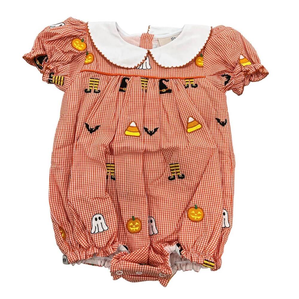 NEW SMOCKINGBIRD kids halloween themed bubble in orange